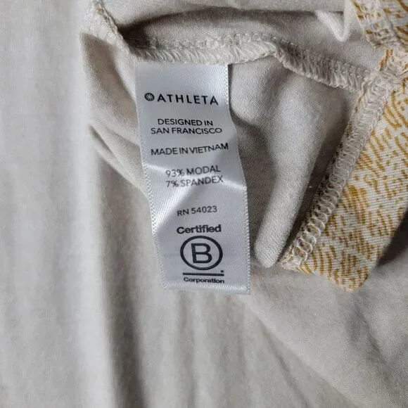 Athleta Santorini Thera‎ Printed Dress Mojave Shoreline Beige Stretch Athleisure - Picture 5 of 9